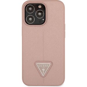 Guess PU Saffiano Triangle kryt iPhone 13 Pro ružový