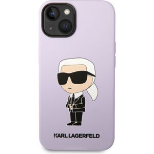 Karl Lagerfeld Liquid Silicone Ikonik NFT kryt iPhone 14 Plus fialový