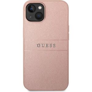 Guess PU Leather Saffiano Zadný Kryt pre iPhone 14 Max Pink