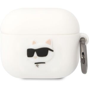 Karl Lagerfeld 3D Logo NFT Choupette Head Silikónové Puzdro pre Airpods 3 White