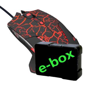 Myš drôtová, E-blue Mazer Pro, čierno-červená, optická, 2500DPI, e-box