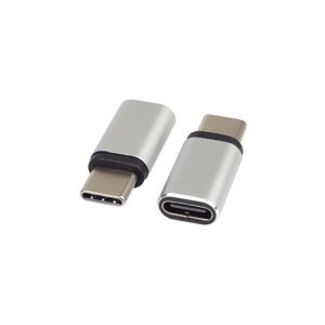 PremiumCord Adaptér USB-C Female - USB-C Male, strieborná
