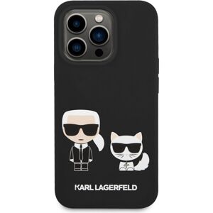 Karl Lagerfeld MagSafe kryt Liquid Silicone Karl and Choupette iPhone 14 Pro Max čierny