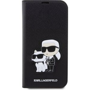 Karl Lagerfeld PU Saffiano Karl and Choupette NFT Book Puzdro pre iPhone 13 Pro Max Black