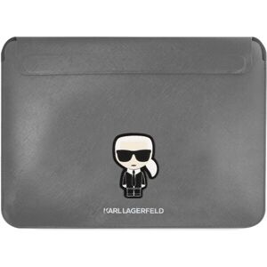 Karl Lagerfeld Saffiano Ikonik Computer Sleeve 16" strieborný