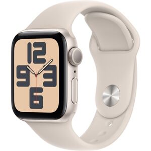 Apple Watch SE (2023) GPS 40mm športový silikónový remienok hviezdne biely S/M
