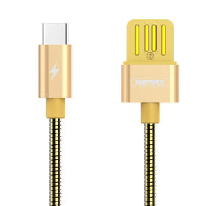 REMAX RC-080a Silver Serpent kábel USB / USB-C 2.1A 1m, zlatý