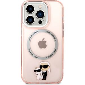 Karl Lagerfeld MagSafe IML Karl a Choupette NFT kryt iPhone 14 Pro Max ružový