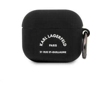 Karl Lagerfeld Rue St Guillaume silikónové púzdro pre Airpods 3 čierne