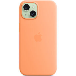 Apple silikínový kryt s MagSafe na iPhone 15 sorbetovo oranžová