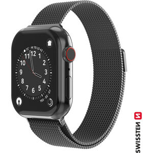SWISSTEN remienok Milánsky ťah pre Apple Watch 42-44 mm čierny