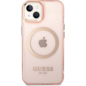 Guess Translucent MagSafe Kompatibilný Zadný Kryt pre iPhone 14 Max Pink
