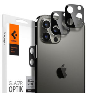 Spigen Optik.Tr 2x ochranné sklo na kameru na iPhone 12 Pro, čierne (AGL01807)