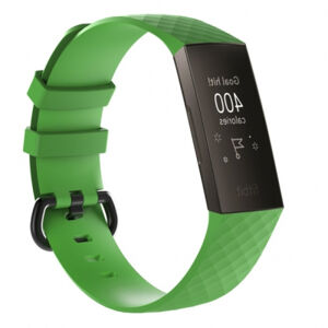 BStrap Silicone Diamond (Small) remienok na Fitbit Charge 3 / 4, green (SFI008C05)