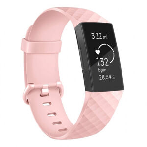 BStrap Silicone Diamond (Small) remienok na Fitbit Charge 3 / 4, sand pink (SFI008C09)