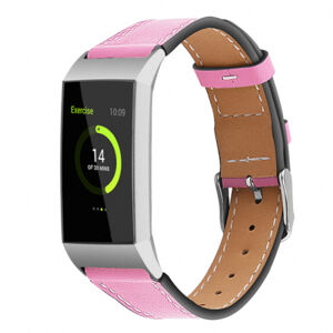 BStrap Leather Italy (Small) remienok na Fitbit Charge 3 / 4, pink (SFI006C04)