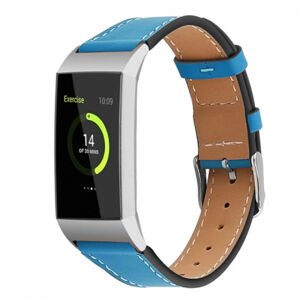 BStrap Leather Italy (Small) remienok na Fitbit Charge 3 / 4, blue (SFI006C05)