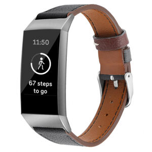 BStrap Leather Italy (Large) remienok na Fitbit Charge 3 / 4, black (SFI006C06)