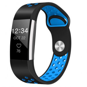 BStrap Silicone Sport (Small) remienok na Fitbit Charge 2, black/blue (SFI003C05)