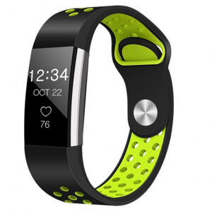 BStrap Silicone Sport (Small) remienok na Fitbit Charge 2, black/green (SFI003C06)