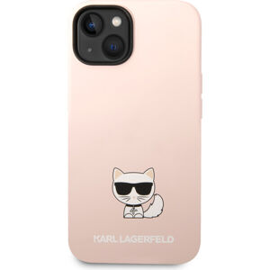 Karl Lagerfeld Liquid Silicone Choupette Zadný Kryt pre iPhone 14 Pink