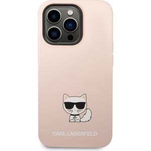 Karl Lagerfeld Liquid Silicone Chúpette kryt iPhone 14 Pro Max ružový