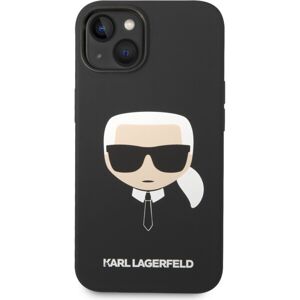 Karl Lagerfeld MagSafe Kompatibilný Kryt Liquid Silicone Karl Head pre iPhone 14 Max Black