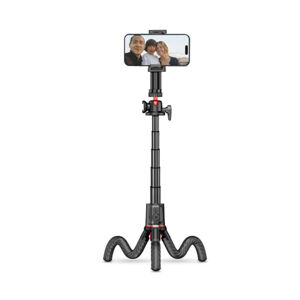 Tech-Protect L07S Flexible bluetooth selfie tyč so statívom, čierna