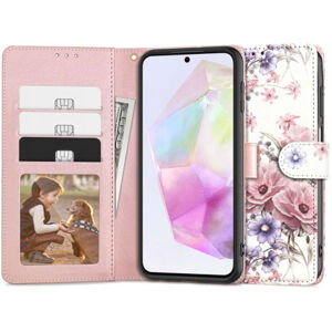 Tech-Protect Wallet knižkové puzdro na Samsung Galaxy A35 5G, blossom flower