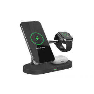 Tech-Protect A14 MagSafe bezdrôtová nabíjačka na iPhone / AirPods / Apple Watch, čierna