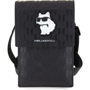 Karl Lagerfeld Saffiano Monogram Wallet Phone Bag Choupette NFT Black