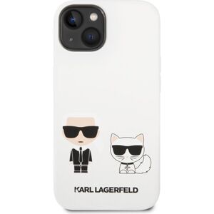 Karl Lagerfeld and Choupette Liquid Silicone Zadný Kryt pre iPhone 14 Max White