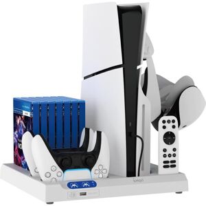iPega P5S028 All-in-one nabíjacia stanica s chladením pre PS5/PS5 Slim biela