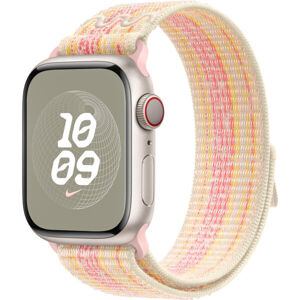 Apple Watch 41/40/38mm hviezdne biely / ružový prevliekací športový remienok Nike