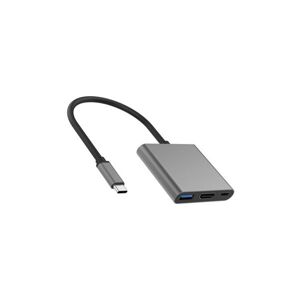 PremiumCord Adaptér USB-C na HDMI + USB3.0 + PD, rozlíšenie 4K a FULL HD 1080p