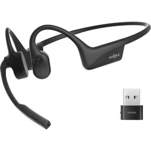 Shokz OpenComm 2 UC s adaptérom typu USB-A, Bluetooth slúchadlá pred uši s mikrofónom, čierna