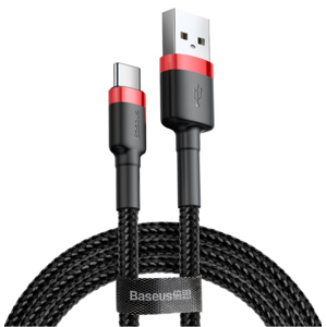 Dátový kábel Baseus Cafule USB/USB-C 2A, 3m čierno-červený