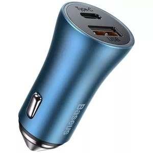 Nabíjačka do auta Baseus Golden Contactor Pro car charger, USB + USB-C, QC4.0+, PD, SCP, 40W (blue) (6953156201941)
