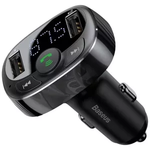 Nabíjačka do auta Baseus FM Transmitter Bluetooth 2xUSB microSD -Black (6953156288287)