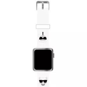 Remienok Karl Lagerfeld Strap KLAWLSLCKW Apple Watch 42/44/45mm white strap Silicone Karl & Choupette Heads (KLAWLSLCKW)