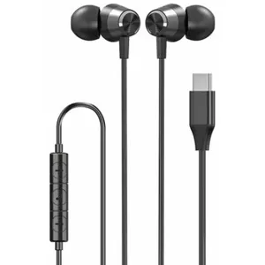Slúchadlá XQISIT NP In ear headset wired with type C black (50910)