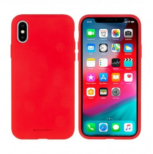 Silikónové puzdro na Apple iPhone XR Mercury Silicone červené