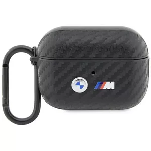 Púzdro BMW AirPods Pro 2 gen cover Black Carbon Double Metal Logo (BMAPWMPUCA2)