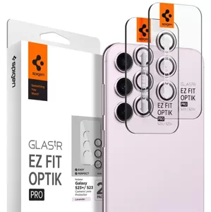 Ochranné sklo Spigen Glass EZ Fit Optik Pro 2 Pack, lavender - Samsung Galaxy S23/Galaxy S23+ (AGL06171)