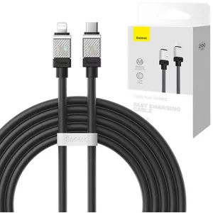 Kábel Fast Charging cable Baseus USB-C to Lightning Coolplay Series 2m, 20W, black (6932172626600)