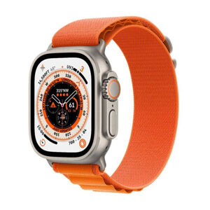 Apple Watch Ultra GPS + Cellular 49mm Titanium Case with Orange Alpine Loop - Medium MQFL3CSA