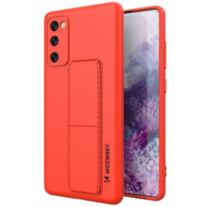 Silikónové puzdro na Samsung Galaxy S20 FE/S20 FE 5G Kickstand červené