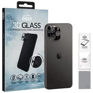 Ochranné sklo Eiger 3D GLASS Camera Lens Protector for Apple iPhone 11 Pro/11 Pro Max in Clear/Black (EGSP00664)