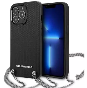 Kryt Karl Lagerfeld KLHCP13XPMK iPhone 13 Pro Max 6,7" hardcase black Leather Textured and Chain (KLHCP13XPMK)
