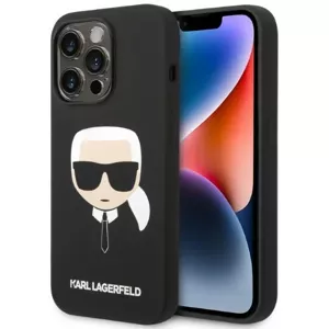Kryt Karl Lagerfeld iPhone 14 Pro Max 6,7" hardcase black Silicone Karl`s Head Magsafe (KLHMP14XSLKHBK)